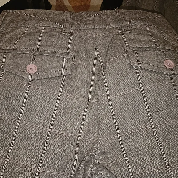 GAP Stretch Women Tan Wide Leg Plaid Dress Pants Sz 1R - Picture 3 of 8